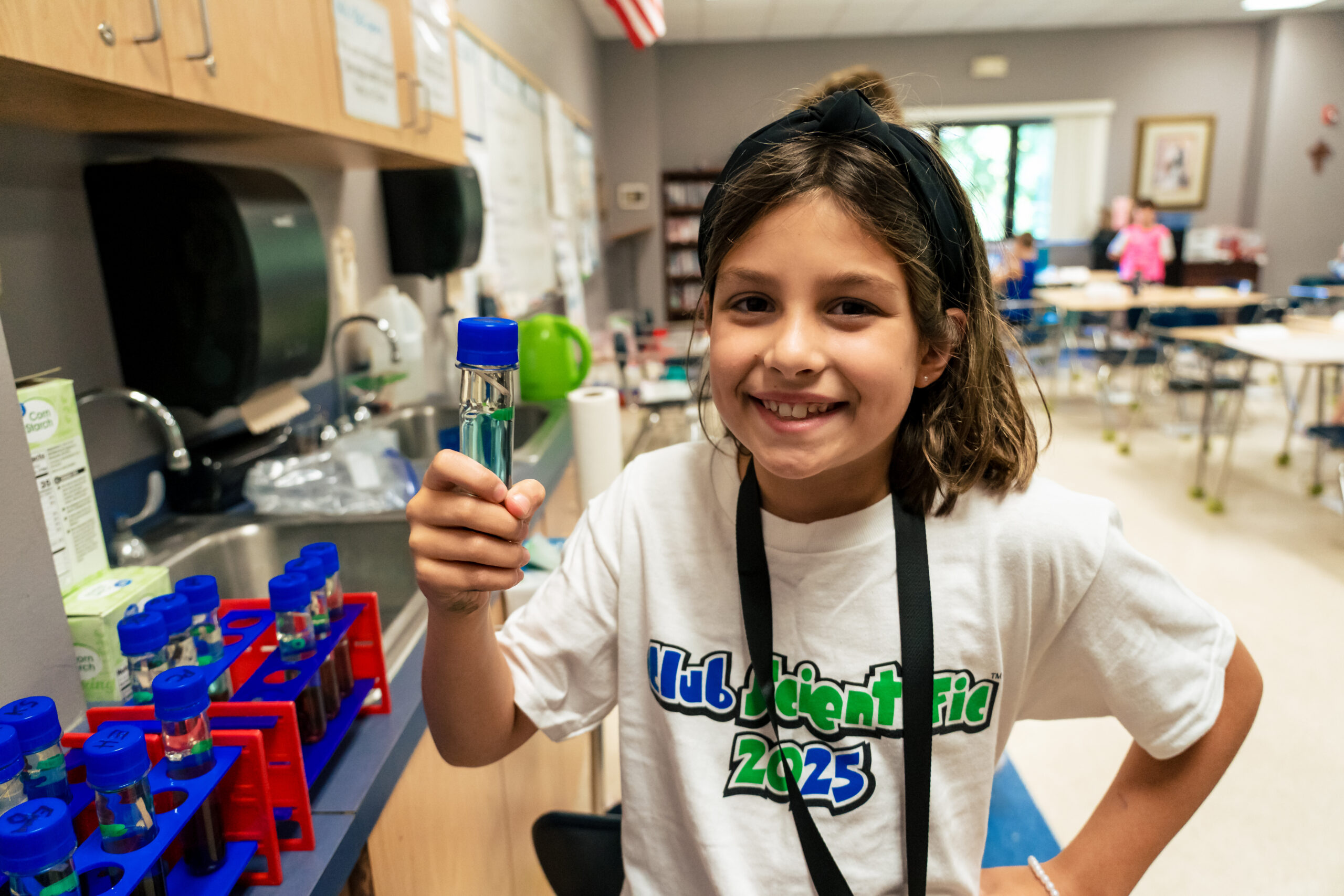 Student with test tube